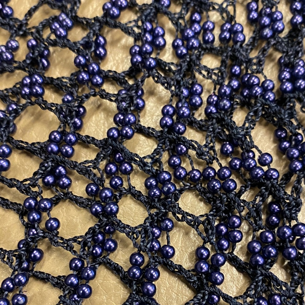 Beaded Crochet Blue Iridescent Tank Top by Denial - OS - Picture 9 of 11